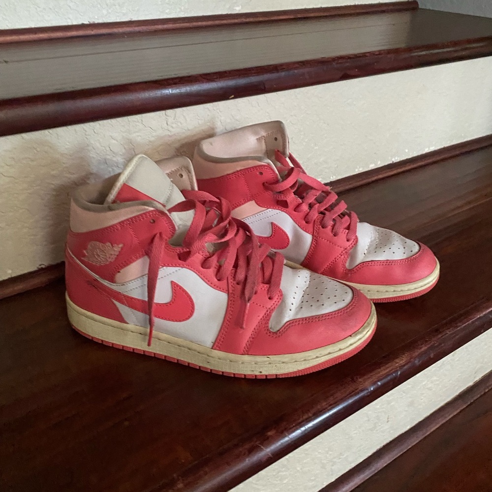 Jordan Pink and Cream Sneakers